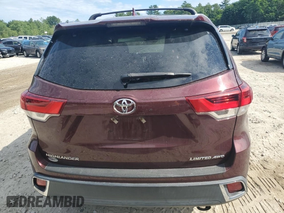 2018 Toyota Highlander Limited with VIN 5TDDZRFH1JS908660, listed as a Copart auction lot 62480335 with 77,490 mi miles and Salvage title. Bid and sale history available at DreamBid. Image 6.