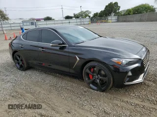 2020 Genesis G70 3.3T with VIN KMTG34LE5LU049746, listed as a Copart auction lot 59583214 with 35,704 mi miles and Salvage Title. Bid and sale history available at carsss.com. Image 4.