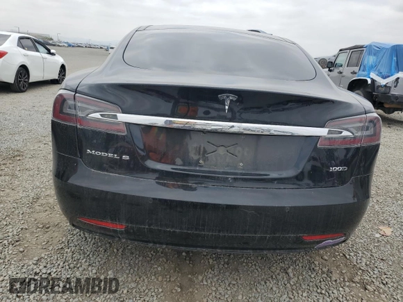 2019 Tesla Model S 75D with VIN 5YJSA1E25KF299740, listed as a Copart auction lot 55821595 with 140,385 mi miles and Salvage title. Bid and sale history available at DreamBid. Image 6.