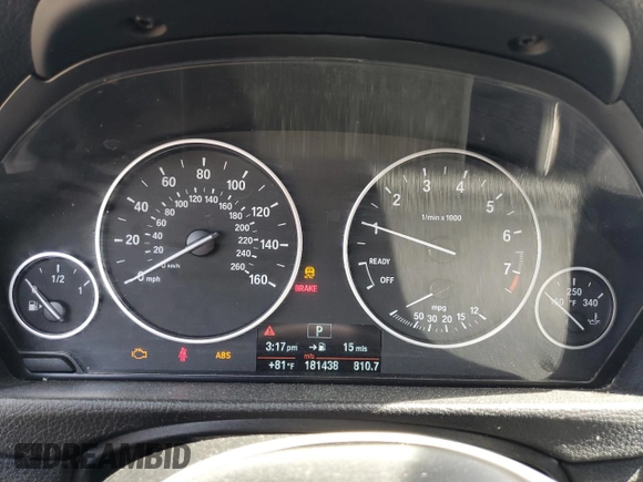 2013 BMW 3 Series 328i xDrive with VIN WBA3B5G5XDNS03246, listed as a Copart auction lot 58246795 with 181,438 mi miles and Clean title. Bid and sale history available at DreamBid. Image 9.