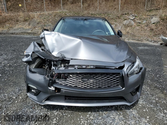 2019 Infiniti Q50 Luxe with VIN JN1EV7AR7KM557600, listed as a Copart auction lot 52033465 with 48,542 mi miles and Salvage title. Bid and sale history available at DreamBid. Image 5.