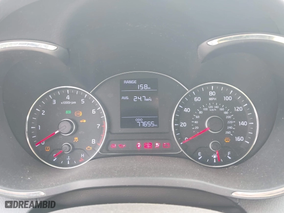 2016 Kia Forte LX with VIN KNAFK4A63G5576853, listed as a IAAI auction lot 41932765 with 77,655 mi miles. Bid and sale history available at carsss.com. Image 7.