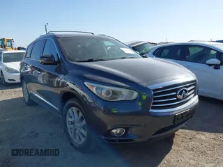 2013 Infiniti JX35 with VIN 5N1AL0MM2DC322180, listed as a IAAI auction lot 41747453 with 137,941 mi miles. Bid and sale history available at carsss.com. Image 1.
