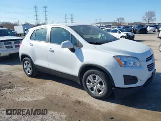 2016 Chevrolet Trax LS with VIN 3GNCJKSB4GL280174, listed as a IAAI auction lot 41982347 with 112,195 mi miles. Bid and sale history available at carsss.com. Image 1.