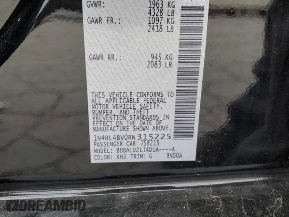 2024 Nissan Altima S with VIN 1N4BL4BV0RN315225, listed as a Copart auction lot 48541635 with 12,823 mi miles and Salvage Title. Bid and sale history available at carsss.com. Image 12.