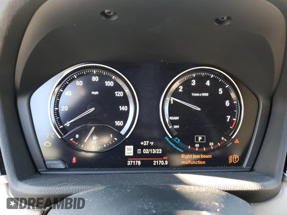 2020 BMW X1 xDrive28i with VIN WBXJG9C0XL5P55506, listed as a Copart auction lot 40137583 with 37,178 mi miles. Bid and sale history available at carsss.com. Image 9.
