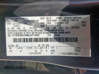 2021 Ford Ranger XL z VIN 1FTER4EHXMLD71432, wystawiony jako Copart lot #59024975 z przebiegiem 38 332 mil mil oraz Szkoda całkowita • Salvage title. Historia ofert i sprzedaży dostępna na DreamBid. Obrazek 12.