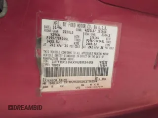 1997 Ford Ranger XLT with VIN 1FTCR10AXVUB05405, listed as a IAAI auction lot 41482900 with 220,026 mi miles. Bid and sale history available at carsss.com. Image 9.