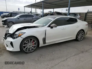2021 Kia Stinger GT1 with VIN KNAE45LC2M6089986, listed as a Copart auction lot 45285475 with 45,844 mi miles and Salvage Title. Bid and sale history available at carsss.com. Image 1.