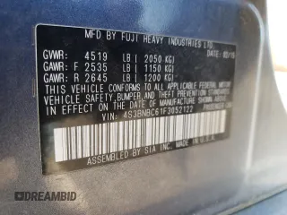 2015 Subaru Legacy Premium with VIN 4S3BNBC61F3052122, listed as a Copart auction lot 77326484 with 97,184 mi miles and Salvage title. Bid and sale history available at DreamBid. Image 14.