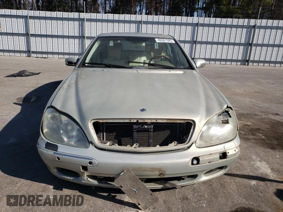 2001 Mercedes-Benz S-Class with VIN WDBNG75J81A140058, listed as a Copart auction lot 46581345 with 0 mi miles and Salvage Title. Bid and sale history available at carsss.com. Image 5.