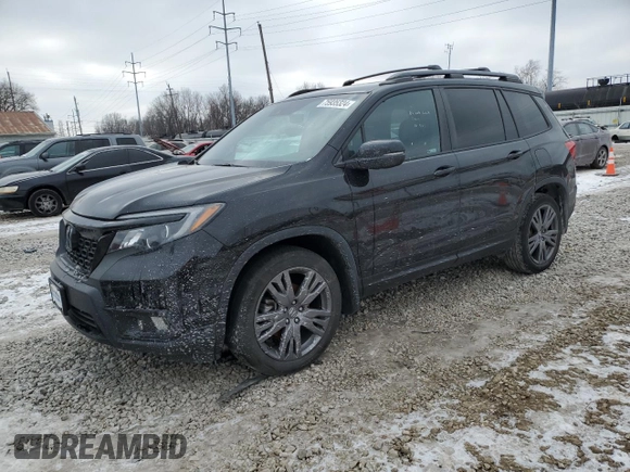 2019 Honda Passport EX-L with VIN 5FNYF7H50KB011921, listed as a Copart auction lot 75935324 with Not Provided miles and Salvage Title. Bid and sale history available at carsss.com. Image 1.