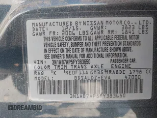 2015 Nissan Sentra SR with VIN 3N1AB7AP5FY383650, listed as a IAAI auction lot 42107341 with Not Provided miles and . Bid and sale history available at DreamBid. Image 9.
