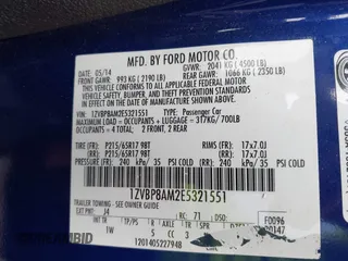 2014 Ford Mustang V6 с VIN 1ZVBP8AM2E5321551, выставлен на аукционе IAAI как лот 42343986 с пробегом 81 762 миль миль и . История ставок и продаж доступна на DreamBid. Изображение 9.