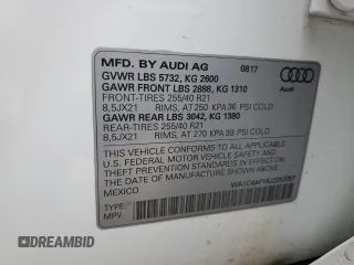 2018 Audi SQ5 Prestige with VIN WA1C4AFY6J2052057, listed as a Copart auction lot 79456873 with 95,545 mi miles and . Bid and sale history available at DreamBid. Image 12.