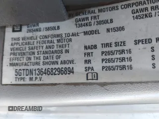 2006 Hummer H3 with VIN 5GTDN136468296894, listed as a IAAI auction lot 41053310 with 1 mi miles. Bid and sale history available at carsss.com. Image 9.