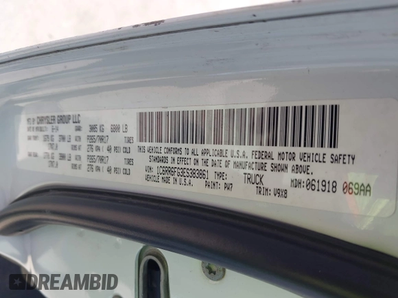 2014 Ram 1500 Tradesman with VIN 1C6RR6FG3ES383861, listed as a IAAI auction lot 42533181 with 217,055 mi miles and . Bid and sale history available at DreamBid. Image 9.