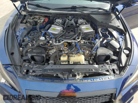2016 Infiniti Q50 Red Sport 400 with VIN JN1FV7APXGM420158, listed as a Copart auction lot 43395405 with 114,943 mi miles and Salvage title. Bid and sale history available at DreamBid. Image 12.