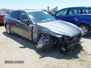 2019 Infiniti Q50 Luxe with VIN JN1EV7AR0KM592656, listed as a IAAI auction lot 42819966 with 54,762 mi miles and . Bid and sale history available at DreamBid. Image 1.