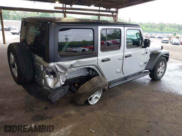 2022 Jeep Wrangler Unlimited Sport S with VIN 1C4HJXDG6NW144396, listed as a IAAI auction lot 42362283 with 19,854 mi miles and . Bid and sale history available at DreamBid. Image 4.