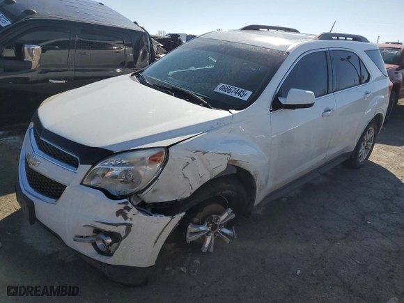 2013 Chevrolet Equinox LT with VIN 2GNALPEK5D6308655, listed as a Copart auction lot 46667445 with 99,265 mi miles and Salvage Title. Bid and sale history available at carsss.com. Image 1.