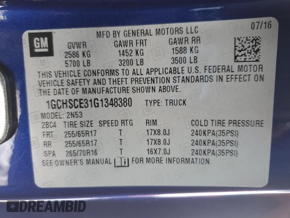 2016 Chevrolet Colorado 2WD LT with VIN 1GCHSCE31G1348380, listed as a Copart auction lot 42245725 with 161,945 mi miles and Salvage Title. Bid and sale history available at carsss.com. Image 12.