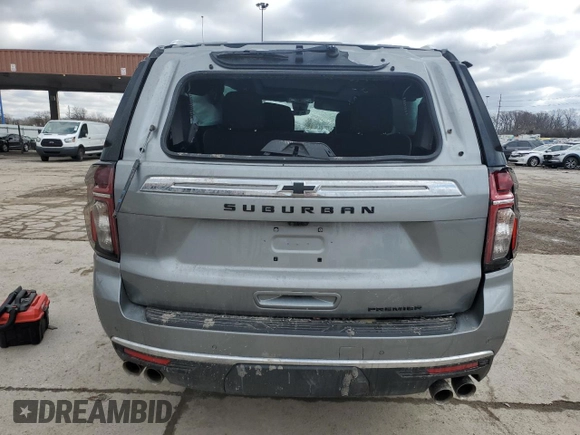 2023 Chevrolet Suburban Premier z VIN 1GNSKFKD6PR329370, wystawiony jako Copart lot #43688395 z przebiegiem Nie podano mil oraz Szkoda całkowita • Salvage title. Historia ofert i sprzedaży dostępna na DreamBid. Obrazek 6.
