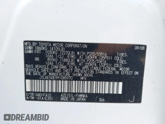 2009 Scion xB with VIN JTLKE50E991085970, listed as a IAAI auction lot 42256510 with 191,006 mi miles and . Bid and sale history available at DreamBid. Image 9.