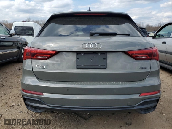 2021 Audi Q3 S line Premium Plus with VIN WA1EECF39M1153500, listed as a Copart auction lot 47378933 with 26,143 mi miles and . Bid and sale history available at DreamBid. Image 6.
