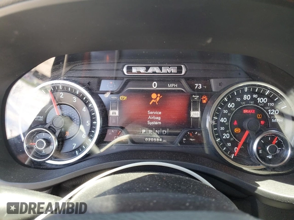 2021 Ram 1500 Big Horn with VIN 1C6SRFFT4MN657323, listed as a Copart auction lot 57825045 with 20,584 mi miles and Salvage title. Bid and sale history available at DreamBid. Image 9.