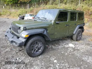 2024 Jeep Wrangler Willys with VIN 1C4PJXDN2RW104560, listed as a Copart auction lot 73190264 with 3,842 mi miles and Salvage Title. Bid and sale history available at carsss.com. Image 1.