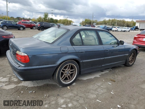 2001 BMW 7 Series 740iA with VIN WBAGG83421DN81922, listed as a Copart auction lot 76192094 with 0 mi miles and Clean Title. Bid and sale history available at carsss.com. Image 3.
