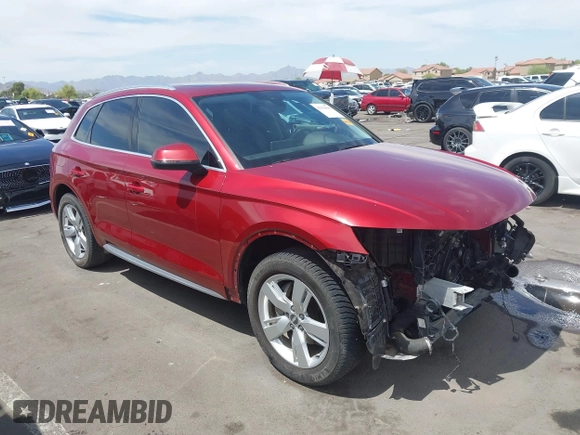 2018 Audi Q5 Premium Plus z VIN WA1BNAFY9J2038114, wystawiony jako IAAI lot #42323581 z przebiegiem 78 879 mil mil oraz . Historia ofert i sprzedaży dostępna na DreamBid. Obrazek 1.