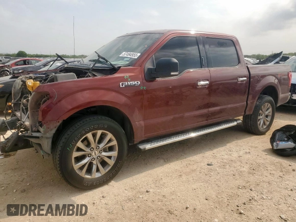2017 Ford F-150 XL with VIN 1FTEW1EF4HKC17557, listed as a Copart auction lot 57494955 with 182,169 mi miles and Salvage title. Bid and sale history available at DreamBid. Image 1.