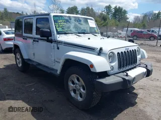 2015 Jeep Wrangler Unlimited Sahara with VIN 1C4HJWEG6FL556460, listed as a IAAI auction lot 42066648 with 54,747 mi miles. Bid and sale history available at carsss.com. Image 1.
