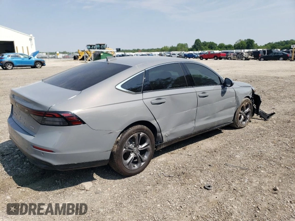 2024 Honda Accord EX-L with VIN 1HGCY2F68RA017005, listed as a Copart auction lot 59007135 with 6,696 mi miles and Salvage title. Bid and sale history available at DreamBid. Image 3.