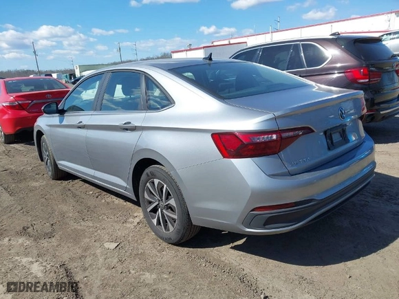 2024 Volkswagen Jetta S with VIN 3VW5M7BU0RM090048, listed as a IAAI auction lot 41871178 with 25,655 mi miles. Bid and sale history available at carsss.com. Image 3.