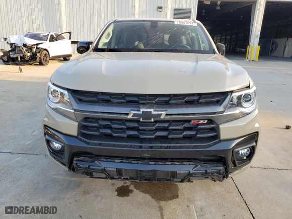 2021 Chevrolet Colorado 2WD Z71 with VIN 1GCGSDEN1M1221448, listed as a Copart auction lot 75447624 with 30,526 mi miles and Salvage Title. Bid and sale history available at carsss.com. Image 5.