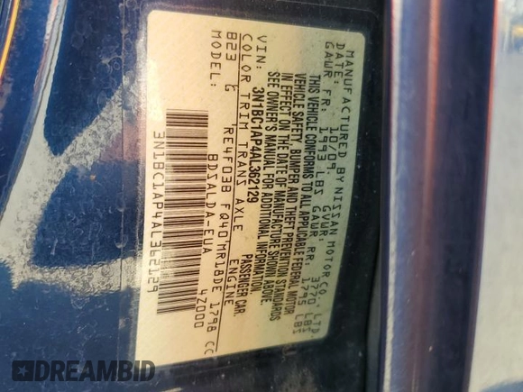 2010 Nissan Versa S with VIN 3N1BC1AP4AL362129, listed as a Copart auction lot 58755525 with 121,878 mi miles and Salvage title. Bid and sale history available at DreamBid. Image 12.