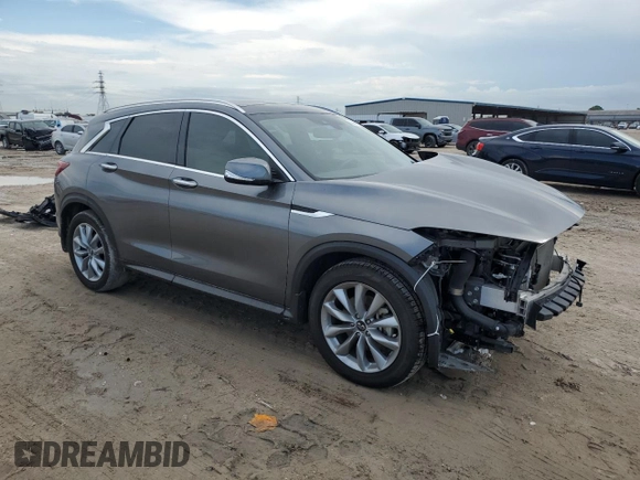 2022 Infiniti QX50 LUXE with VIN 3PCAJ5BA0NF116408, listed as a Copart auction lot 74469444 with 25,624 mi miles and Salvage Title. Bid and sale history available at carsss.com. Image 4.