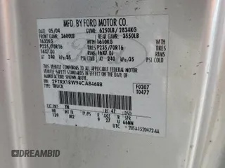 2004 Ford F-150 XL with VIN 2FTRX18W94CA84688, listed as a Copart auction lot 52875955 with Not provided miles and Salvage title. Bid and sale history available at DreamBid. Image 12.