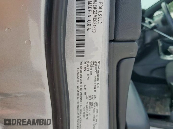 2021 Jeep Grand Cherokee Laredo X z VIN 1C4RJEAG2MC681229, wystawiony jako Copart lot #57771765 z przebiegiem 110 671 mil mil oraz Szkoda całkowita • Salvage title. Historia ofert i sprzedaży dostępna na DreamBid. Obrazek 12.