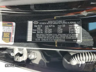 2024 Hyundai Tucson Limited z VIN 5NMJE3DE7RH408666, wystawiony jako Copart lot #51071485 z przebiegiem 5 743 mil mil oraz Nie do naprawy • Non repairable. Historia ofert i sprzedaży dostępna na DreamBid. Obrazek 16.