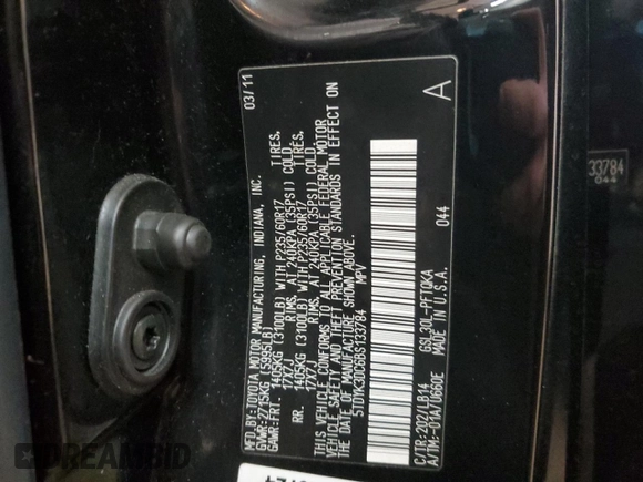2011 Toyota Sienna XLE AAS with VIN 5TDYK3DC6BS133784, listed as a Copart auction lot 50106685 with 0 mi miles and Salvage Title. Bid and sale history available at carsss.com. Image 14.