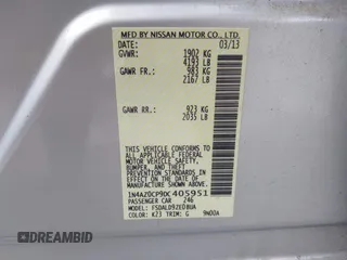 2013 Nissan LEAF SL z VIN 1N4AZ0CP9DC405951, wystawiony jako IAAI lot #42406663 z przebiegiem 60 910 mil mil oraz . Historia ofert i sprzedaży dostępna na DreamBid. Obrazek 9.