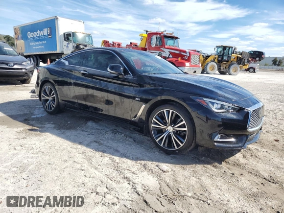2017 Infiniti Q60 Premium with VIN JN1CV7EK0HM110815, listed as a Copart auction lot 42618875 with 57,303 mi miles and Salvage title. Bid and sale history available at DreamBid. Image 4.
