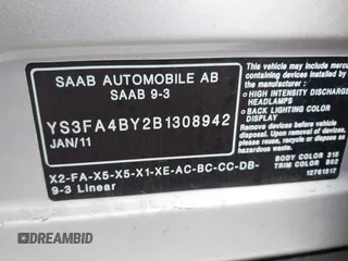 2011 Saab 9-3 z VIN YS3FA4BY2B1308942, wystawiony jako IAAI lot #42324963 z przebiegiem 111 551 mil mil oraz . Historia ofert i sprzedaży dostępna na DreamBid. Obrazek 9.