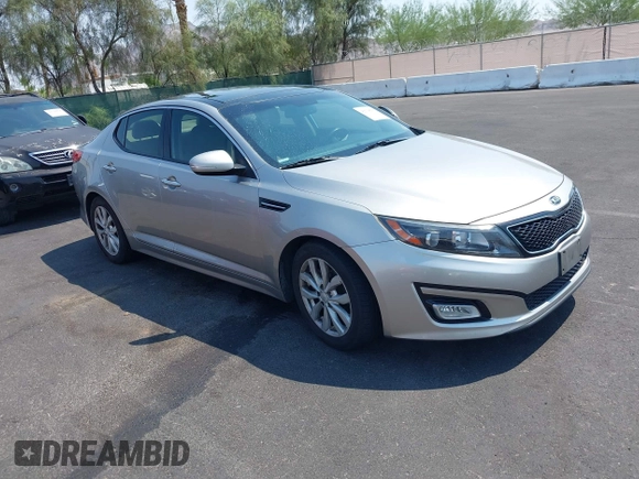 2015 Kia Optima EX with VIN 5XXGN4A75FG444341, listed as a IAAI auction lot 42738557 with 140,714 mi miles and . Bid and sale history available at DreamBid. Image 1.