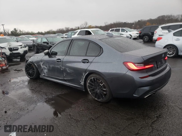 2021 BMW 3 Series M340i xDrive with VIN 3MW5U9J02M8B84525, listed as a Copart auction lot 81679494 with 34,447 mi miles and Salvage Title. Bid and sale history available at carsss.com. Image 2.