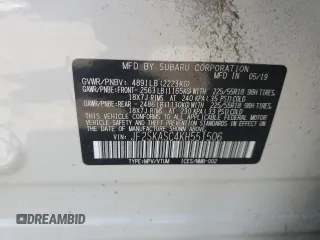 2019 Subaru Forester Limited with VIN JF2SKASC4KH551506, listed as a Copart auction lot 64730825 with 45,774 mi miles and Salvage title. Bid and sale history available at DreamBid. Image 13.